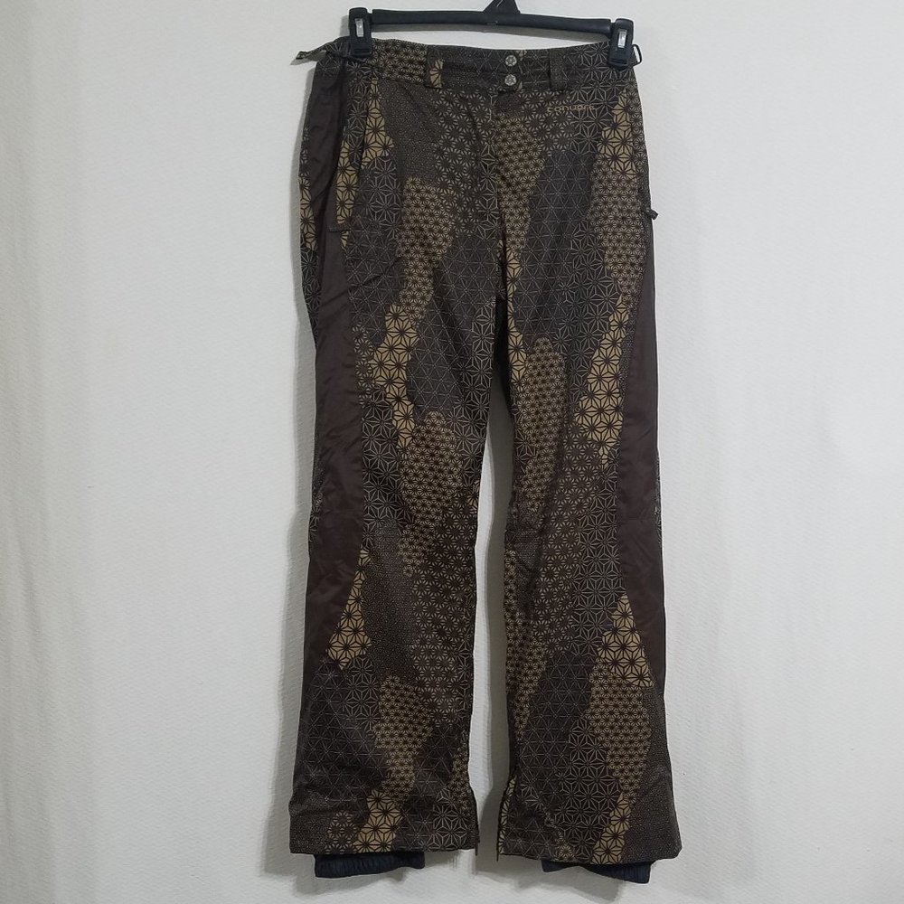 Columbia Womens Small Gold Snow Ski Pants Brown Snowboard Winter Snowboard Suit